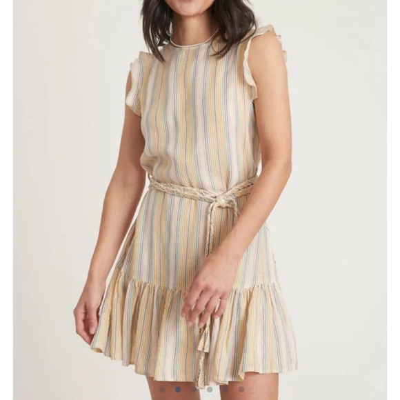 NWT Marine Women's Layer Laney Tiered Mini Dress in Beachy Stripe Size Small - Picture 2 of 13